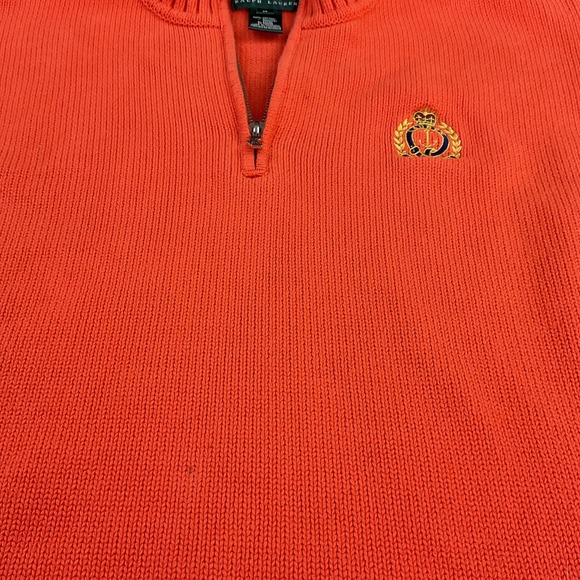 Vintage Lauren Ralph Lauren Sweater Knit 1/4 Zip Pullover Crown Logo Women Sz M - Picture 10 of 10